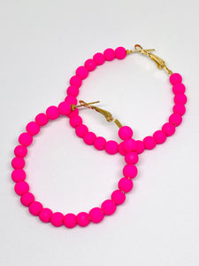 Hot Pink Bubble Hoops