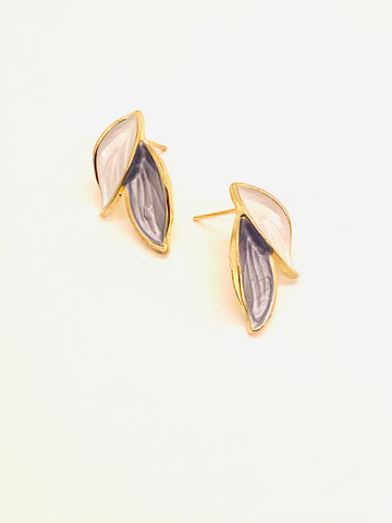Blue Leafed Earrings