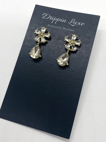 Crystal Flower Studs