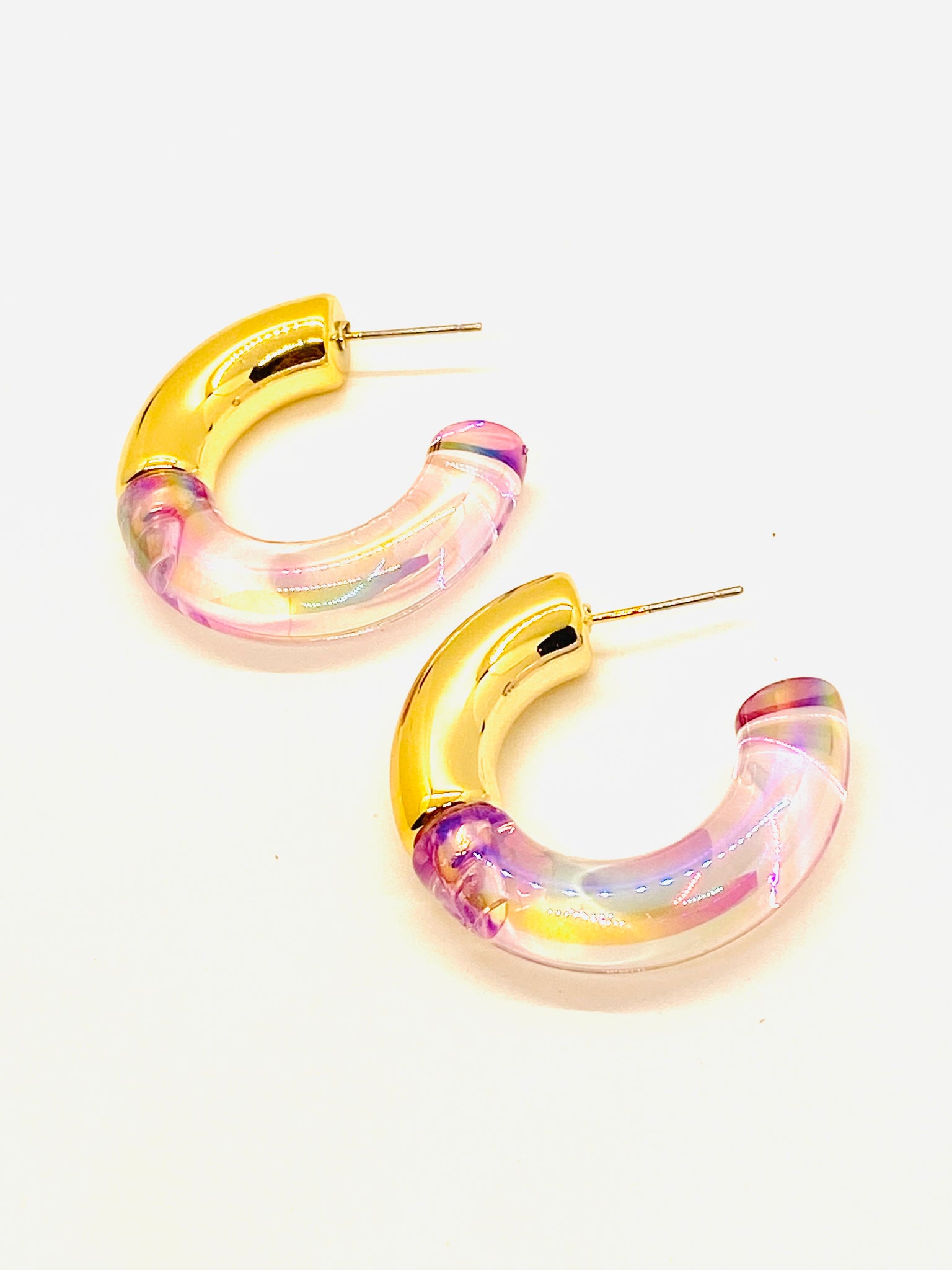 Sweet Iridescent Hoops