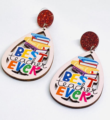 Best Teacher Ever Earrings