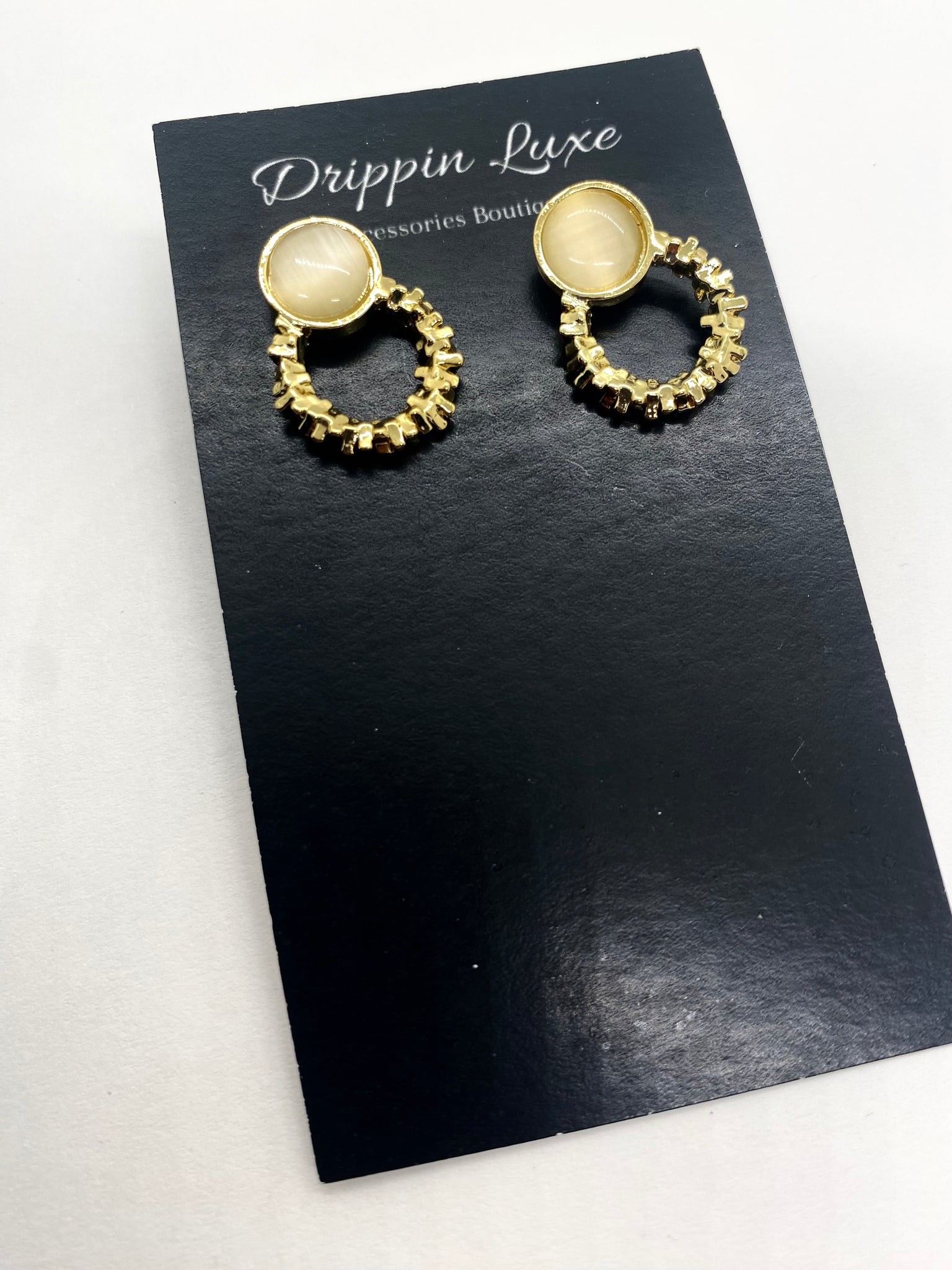 Cream Loop Earrings