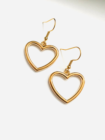 Gold Heart Earrings