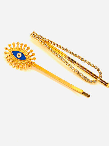 Golden Eye Hair Clips