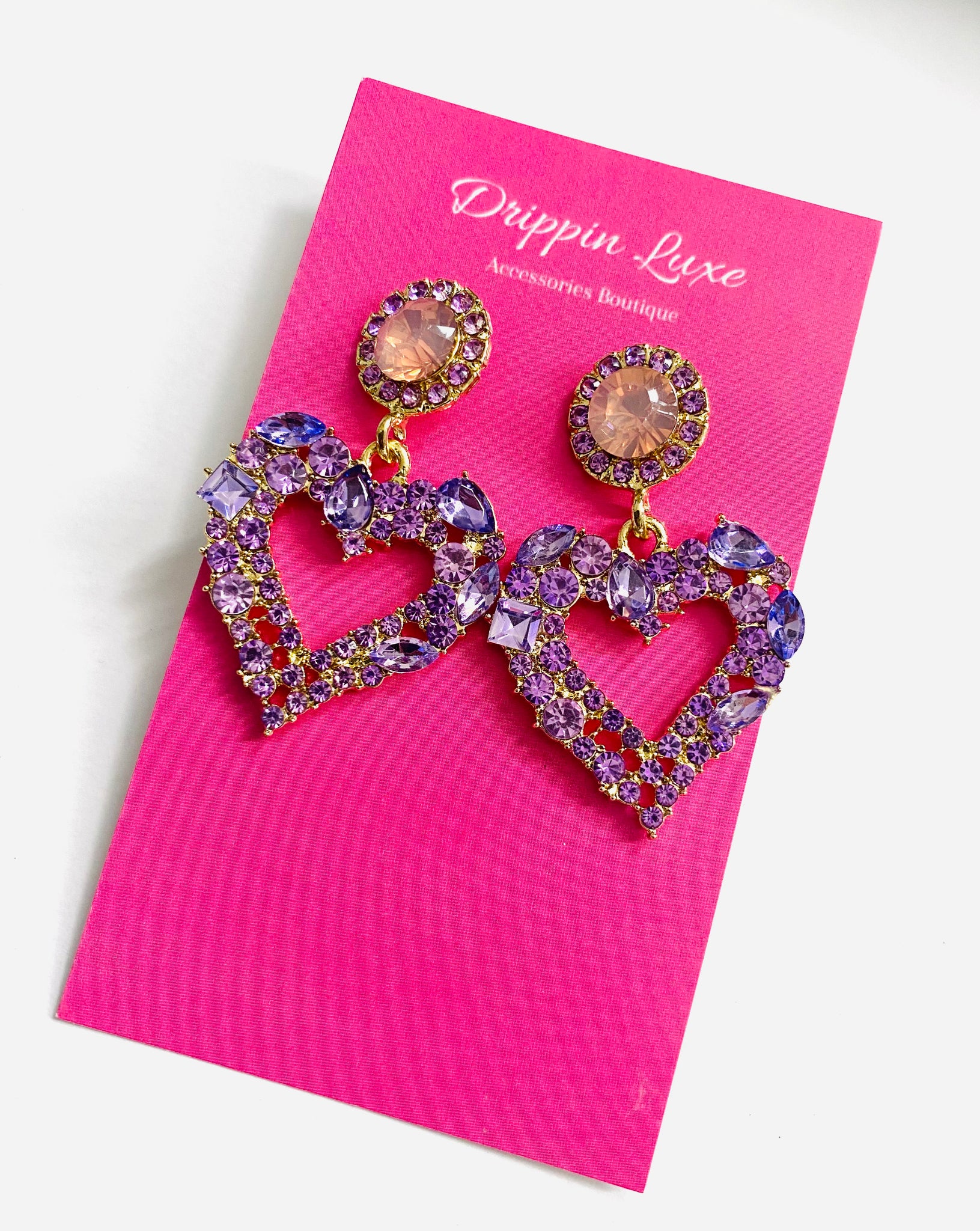 Purple Hearts Earrings