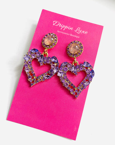 Purple Hearts Earrings