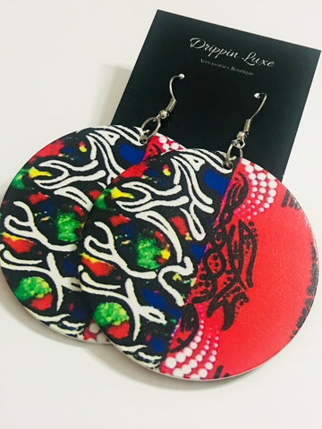 Red Design Earrings