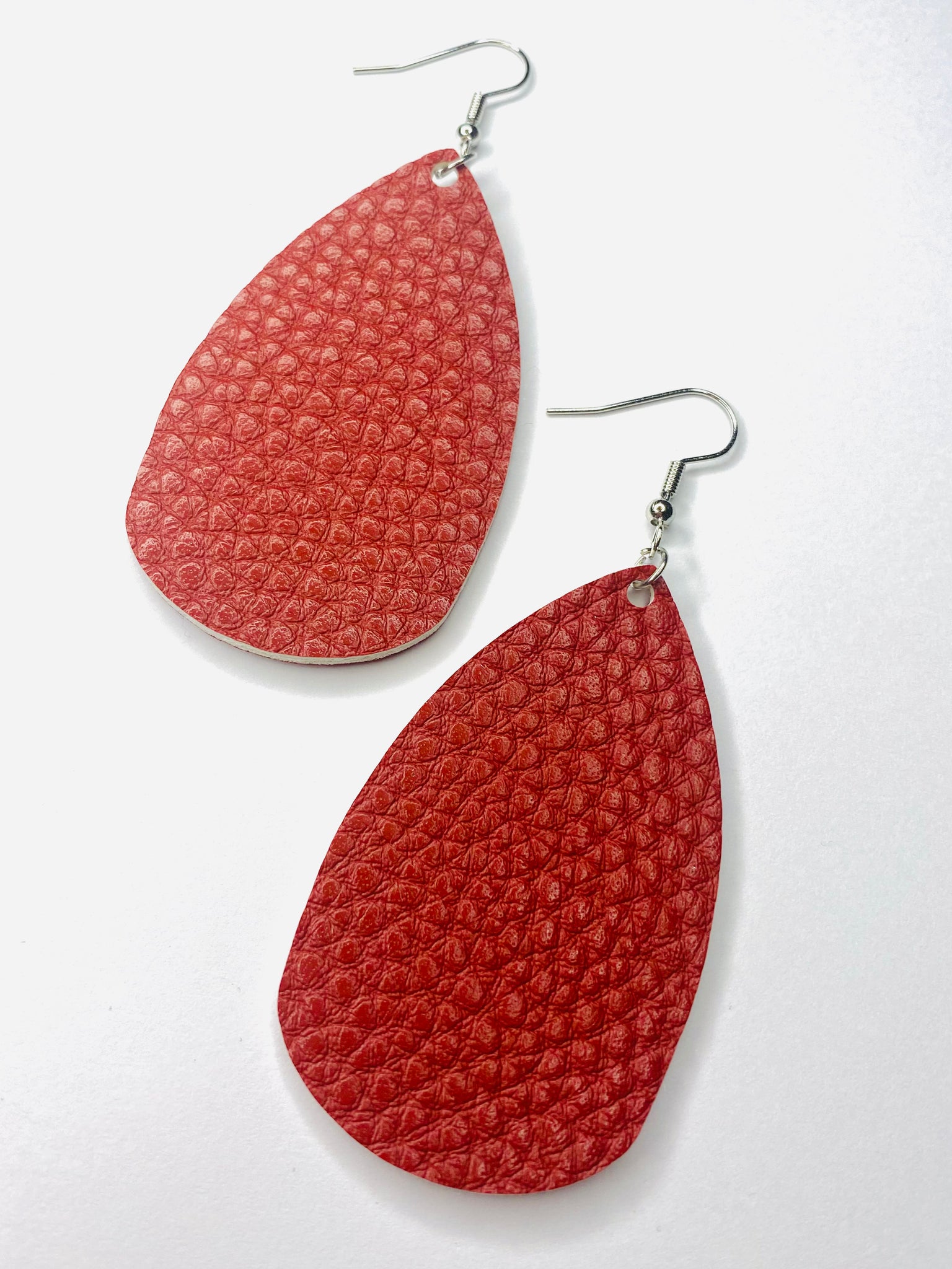 Red Leather Earrings