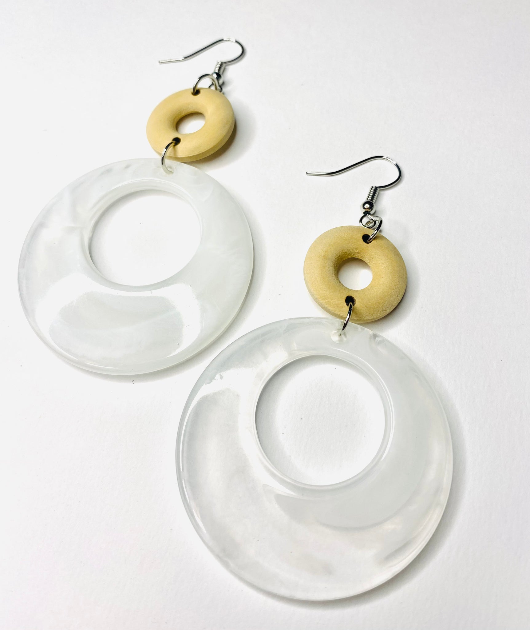 Clear Moon Earrings