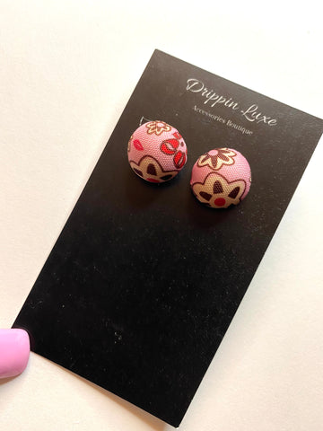 Tinted Floral Studs