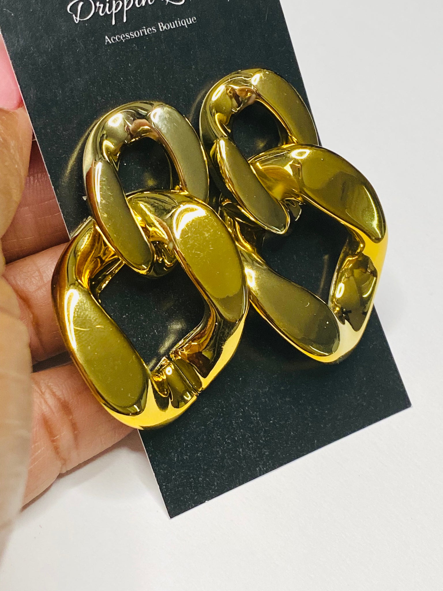 Gold Link Earrings